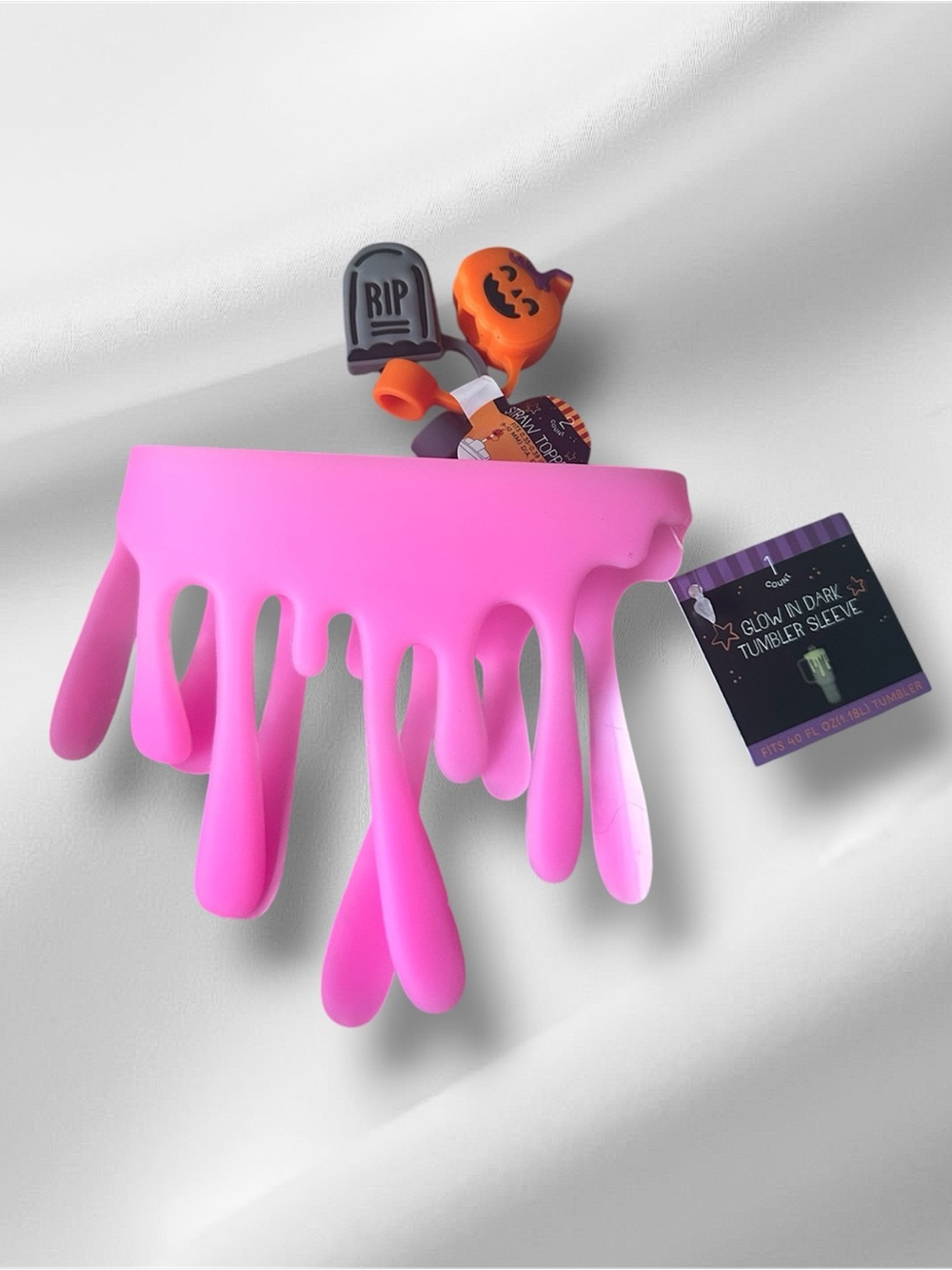 🎃🎯 NWT! 2026 Pink Target Straw Toppers & Tumbler/Bottle Sleeve Slime